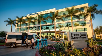The exterior of a modern JCI-accredited hospital in Tijuana, Mexico, welcoming patients for plastic surgery procedures.