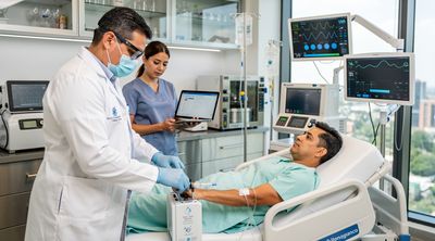 A Mexican oncologist administering stem cell therapy to a patient in an advanced Guadalajara clinic.