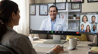 Virtual consultation between patient and Mexican plastic surgeon for mini facelift.