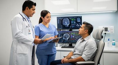 Medical team at CPI reviewing patient records during pre-treatment consultation.