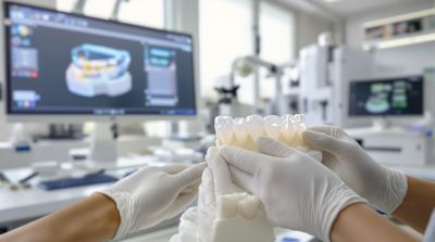 Mexican technician crafting zirconia crown using CAD/CAM technology in modern lab.