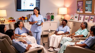 Diverse patients receive post-op care and support in a Tijuana recovery room.