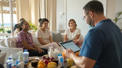 Diverse patients smile happily in a Playa del Carmen recovery lounge after Lumineers procedure.