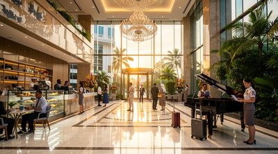 Luxurious interior of Bumrungrad International Hospital welcoming diverse medical tourists with five-star amenities.